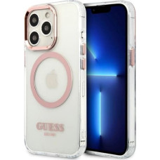 Guess Etui Guess Metal Outline MagSafe na iPhone 13 Pro / iPhone 13 - różowe