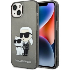 Karl Lagerfeld Glitter Karl&Choupette case for iPhone 14 Plus - black