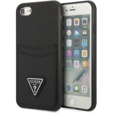 Guess GUHCI8PSATPK iPhone 7/8 SE 2020 / SE 2022 hardcase black/black hardcase Saffiano Triangle Logo Cardslot