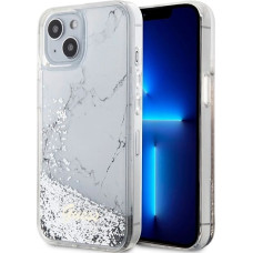 Guess Liquid Glitter Marble case for iPhone 14 - white