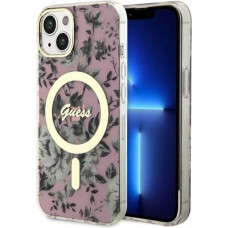 Guess Flower MagSafe case for iPhone 14 - pink