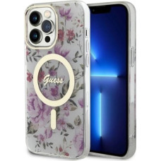 Guess GUHMP14XHCFWST iPhone 14 Pro Max 6.7" transparent hardcase Flower MagSafe