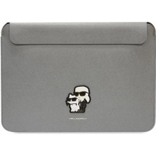 Karl Lagerfeld Saffiano Karl&Choupette case for a 14" laptop - silver