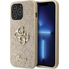 Guess GUHCP13LHG4SGD case for iPhone 13 Pro / 13 - gold Glitter Script Big 4G