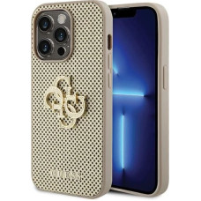 Guess Perforated 4G Glitter case for iPhone 15 Pro - gold