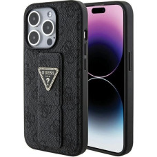 Guess Grip Stand 4G Triangle Strass case for iPhone 15 Pro Max - black