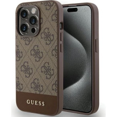 Guess 4G Stripe Collection case for iPhone 15 Pro Max - brown