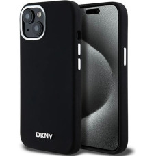 Dkny Liquid Silicone Small Metal Logo MagSafe Case for iPhone 15 Plus / 14 Plus - Black