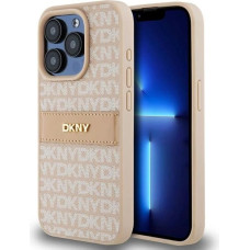 Dkny Leather Mono Stripe & Metal Logo case for iPhone 15 Pro - pink