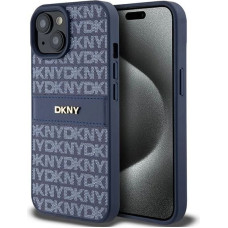 Dkny Leather Mono Stripe & Metal Logo case for iPhone 15 / 14 / 13 - blue