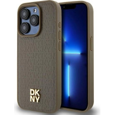 Dkny Leather Pattern Metal Logo MagSafe case for iPhone 14 Pro - brown