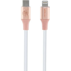 Guess Ebossed Logo USB-C / Lightning Cable 1.5m Fast Charging - Pink