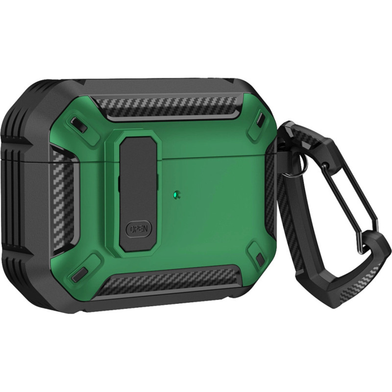 Hurtel Airpods 4 Armor Case with Carabiner - Green