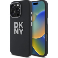 Dkny Liquid Silicone Metal Logo iPhone 16 Pro Max Case - Black