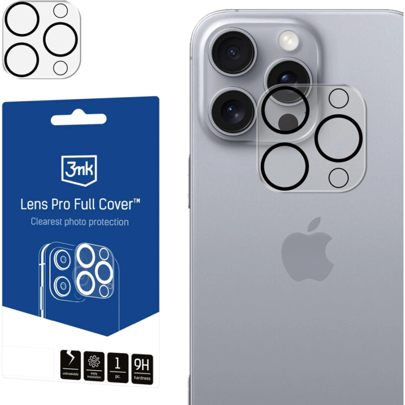 3Mk Protection 3mk Lens Pro Full Cover Camera Protector for iPhone 16 Pro / 16 Pro Max