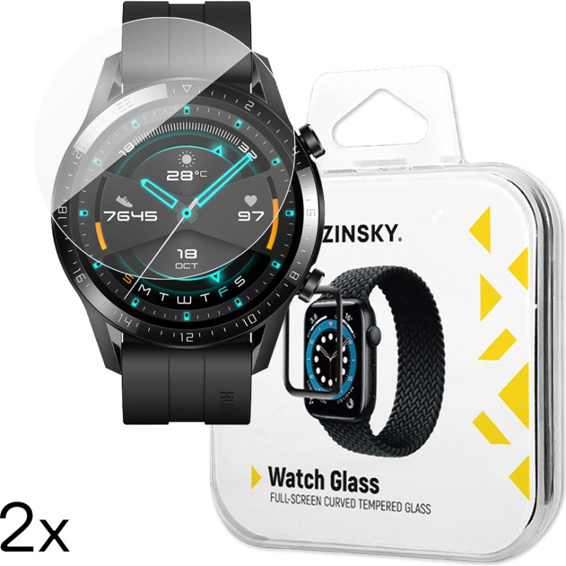 Wozinsky Full Glue Tempered Glass for Huawei Watch GT 2 / GT 2 Pro 42mm (2 pcs.)