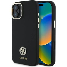 Guess Silicone Logo Strass 4G Case for iPhone 16 - Black