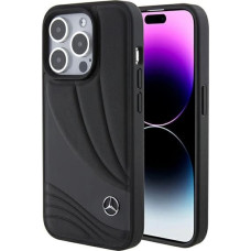 Mercedes Leather Wave Pattern case for iPhone 15 Pro Max - black