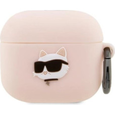 Karl Lagerfeld KLA3RUNCHP AirPods 3 cover pink/pink Silicone Choupette Head 3D