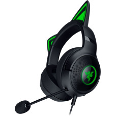 Razer Kraken Kitty V2 - Black, Gaming headset, Kitty Ears, Stream Reactive Lighting, HyperClear Cardioid Mic, 40 mm TriForce Drivers, Built into the earcups microphone, Razer Chroma RGB (Ear and Earcups), Surround sound: Only available on Windows 10 64-bi