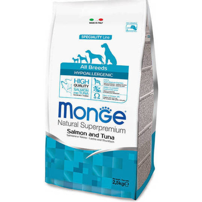 Monge ALL BREEDS Hypoallergenic Salmon and Tuna 12 kg - barība suņiem