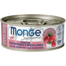 Monge Supreme Tuna with Brown rice&Cranberries Sterilised 80 g - konservi kaķiem