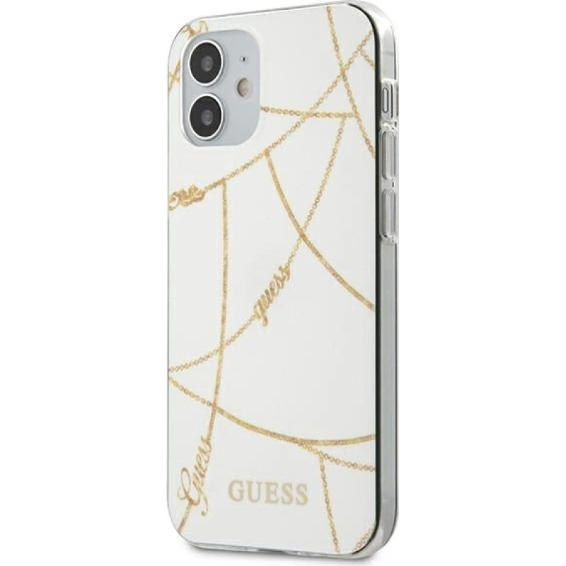 Guess GUHCP12SPCUCHWH iPhone 12 mini 5.4" white/white hardcase Gold Chain Collection