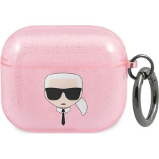 Karl Lagerfeld KLA3UKHGP AirPods 3 cover różowy/pink Glitter Karl`s Head