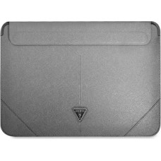 Guess Saffiano Triangle Logo case for a 16" laptop - silver