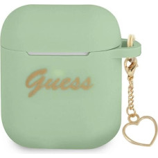 Guess GUA2LSCHSN AirPods cover green/green Silicone Charm Heart Collection