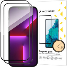 Wozinsky Set of 2x Super Durable Full Glue Tempered Glass Full Screen with Frame Case Friendly iPhone 14 Pro Max Black