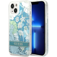 Guess GUHCP14MLFLSN iPhone 14 Plus 6.7 "green / green hardcase Flower Liquid Glitter