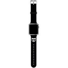 Karl Lagerfeld KLAWLSLCK Apple Watch Strap 42/44 / 45mm black / black strap Silicone Choupette Heads