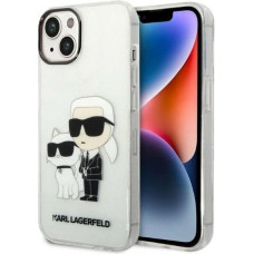 Karl Lagerfeld Glitter Karl&Choupette case for iPhone 14 Plus - transparent