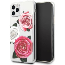 Guess GUHCN58ROSTRT iPhone 11 Pro transparent hardcase Flower Desire Pink & White Rose