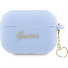 Guess GUAP2LSCHSB AirPods Pro 2 cover blue/blue Silicone Charm Heart Collection