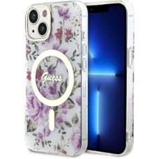 Guess Flower MagSafe case for iPhone 14 - transparent