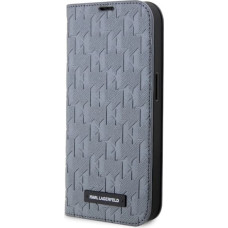 Karl Lagerfeld KLBKP14SSAKLHPG iPhone 14 6.1" bookcase silver/silver Saffiano Monogram