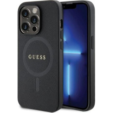 Guess GUHMP14LPSAHMCK case for iPhone 14 Pro - black Saffiano MagSafe