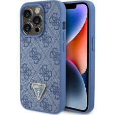 Guess GUHCP15LP4TDPB iPhone 15 Pro 6.1" blue/blue hardcase Leather 4G Triangle Strass