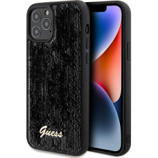 Guess Sequin Script Metal case for iPhone 12/12 Pro - black