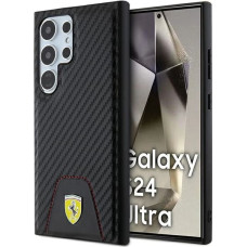 Ferrari Carbon Stitched Bottom case for Samsung Galaxy S24 Ultra - black