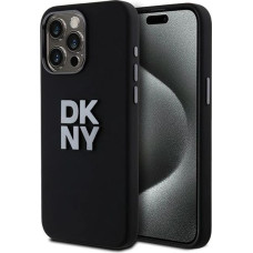 Dkny Liquid Silicone Metal Logo iPhone 15 Pro Case - Black