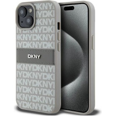 Dkny Leather Mono Stripe & Metal Logo case for iPhone 15 / 14 / 13 - beige