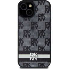 Dkny Leather Checkered Mono Pattern & Printed Stripes Case for Samsung Galaxy S24 Ultra - Black