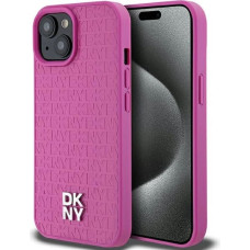 Dkny Leather Pattern Metal Logo MagSafe case for iPhone 15 / 14 / 13 - pink