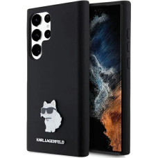 Karl Lagerfeld Silicone Choupette Metal Pin case for Samsung Galaxy S24 Ultra - black