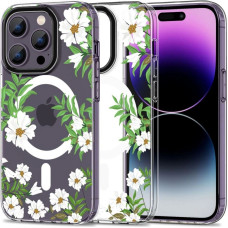 Tech-Protect MagMood MagSafe case for iPhone 14 Pro - daisies with leaves