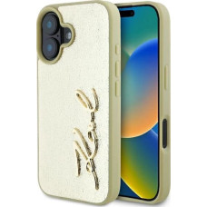 Karl Lagerfeld Metal Signature iPhone 16 Case - Gold