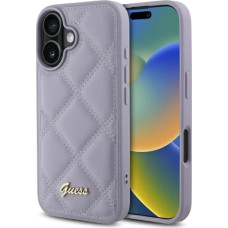 Guess Quilted Metal Logo case for iPhone 16 - light purple